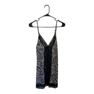 Fredericks of Hollywood Zebra Print Lace Slip Dress
